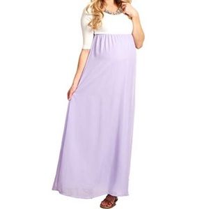 Pinkblush Maternity Lavender Chiffon Maxi Dress